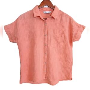 Sonoma Coral Button-Up Blouse size medium